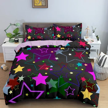 Colorful Star Duvet Cover Bedding Set Bed Linen Galaxy Bedclothes Soft Bed Set Queen/King Size for Kids
Colorful Star Duvet Cover Bedding Set Bed Linen Galaxy Bedclothes Soft Bed Set Queen/King Size for Kids