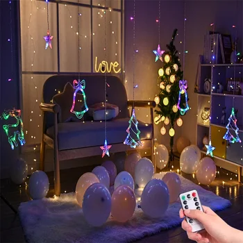Christmas Lights led Curtain light garland star Bells decor for home 220V Fairy Lights Outdoor/Indoor Festival String Light
Christmas Lights led Curtain light garland star Bells decor for home 220V Fairy Lights Outdoor/Indoor Festival String Light
