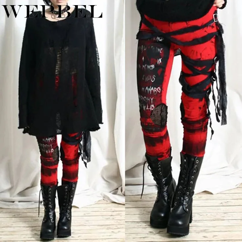 WEPBEL Women Cosplay Patchwork Pants Long Pleated Punk Gothic Rocker Tie Dye Slim Full Length Skinny Hole Pants Leggings
WEPBEL Women Cosplay Patchwork Pants Long Pleated Punk Gothic Rocker Tie Dye Slim Full Length Skinny Hole Pants Leggings