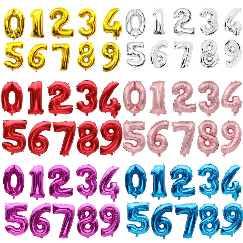 16 inch Number Balloons Baby Shower Helium Foil ballon Gold Silver Digit Globos Birthday Party Wedding Balloon 
16 inch Number Balloons Baby Shower Helium Foil ballon Gold Silver Digit Globos Birthday Party Wedding Balloon
