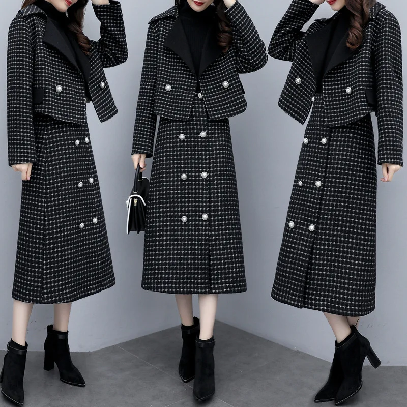 2019 New Style WOMEN'S Dress Winter Two-piece Dress Short Plaid Woolen Coat Elegant Skirt Fashion WOMEN'S Suit Fashion
2019 New Style WOMEN'S Dress Winter Two-piece Dress Short Plaid Woolen Coat Elegant Skirt Fashion WOMEN'S Suit Fashion