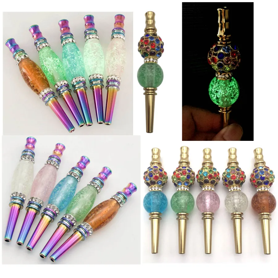 

Glow handmade Inlaid Jewelry Hookah Tips Shisha Blunt Holder Hookah Pipe Hookahs Tip Mouthpiece Smoking Accessories