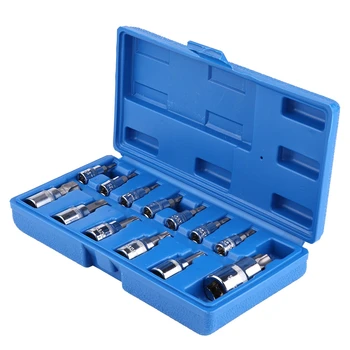 13Pcs Male Female Torx Star Socket Bit Set Sockets Torx Bit Set 1/4 3/8 1/2 inch Drive Torx Socket Set with plastic Storage Case
13Pcs Male Female Torx Star Socket Bit Set Sockets Torx Bit Set 1/4 3/8 1/2 inch Drive Torx Socket Set with plastic Storage Case