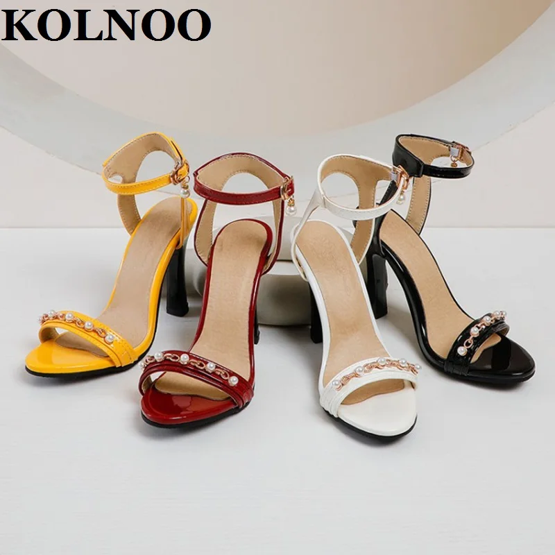 KOLNOO New 2022 Ladies Handmade High Heeled Sandals Chains&Pearls Open-Toe Sexy Summer Evening Party Prom Fashion Daily Shoes
KOLNOO New 2022 Ladies Handmade High Heeled Sandals Chains&Pearls Open-Toe Sexy Summer Evening Party Prom Fashion Daily Shoes