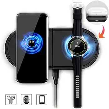 2 In 1 Quick QI Wireless Charger Pad for Samsung Galaxy Buds Watch Active Gear S2 S3 S4 Sport Mobile Phone Fast Wireless Charger
2 In 1 Quick QI Wireless Charger Pad for Samsung Galaxy Buds Watch Active Gear S2 S3 S4 Sport Mobile Phone Fast Wireless Charger