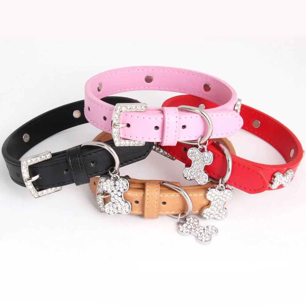 Pet Leather Dog Collar With Diamond bone Adjustable Dogs Cats Collars Control Handle Training Pet Cat Dog Collar Pet Supplies
Pet Leather Dog Collar With Diamond bone Adjustable Dogs Cats Collars Control Handle Training Pet Cat Dog Collar Pet Supplies