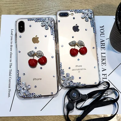 

Butterfly Diamond Flower Rhinestone Case Cover For Samsung Galaxy j8 j4 j6 2018 PLUS j3 j5 j7 2017 j7 Prime Cherry Phone Case