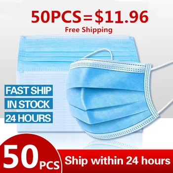 50Pcs Mask Disposable Nonwove 3 Layer Ply Filter Mask mouth Face mask filter safe Breathable Protective masks Free Shipping
50Pcs Mask Disposable Nonwove 3 Layer Ply Filter Mask mouth Face mask filter safe Breathable Protective masks Free Shipping