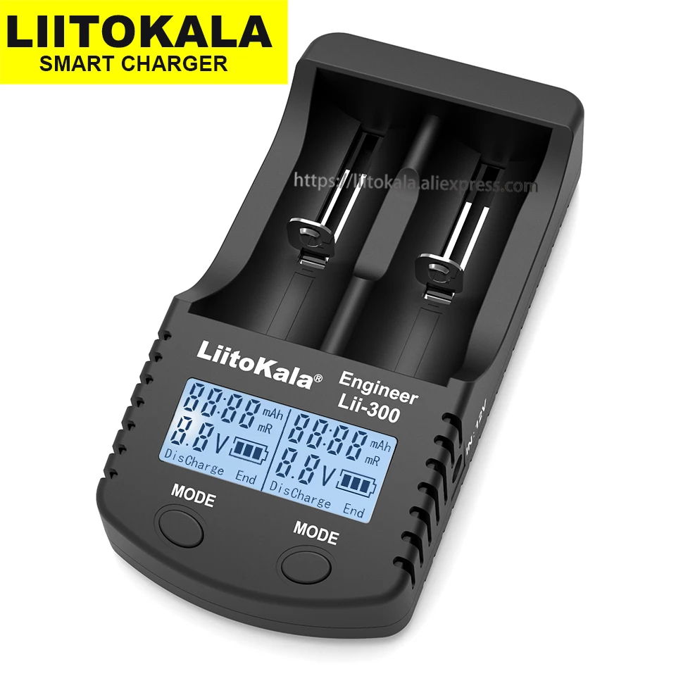 Зарядное устройство Liitokala Lii 300 LCD 2020 18650 в 3 7 1 2 26650 18350 14500 18500 AA AAA с измеряемой