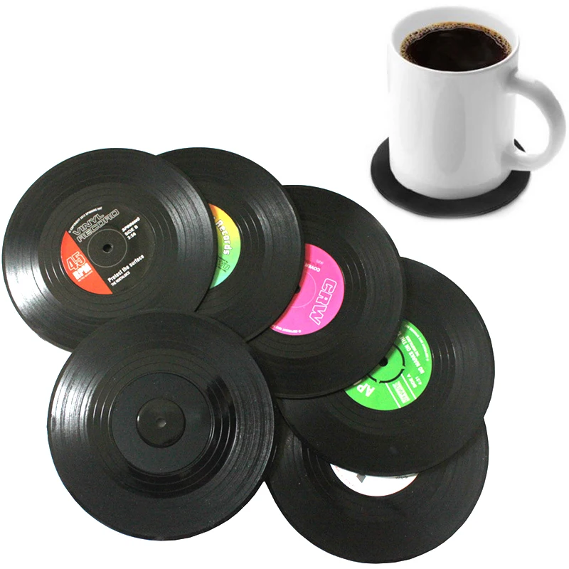 Retro Vinyl Environmental Plastic Record Table Placemats Simple and Creative Mug Coaster Heat-resistant Cup Coasters
Retro Vinyl Environmental Plastic Record Table Placemats Simple and Creative Mug Coaster Heat-resistant Cup Coasters