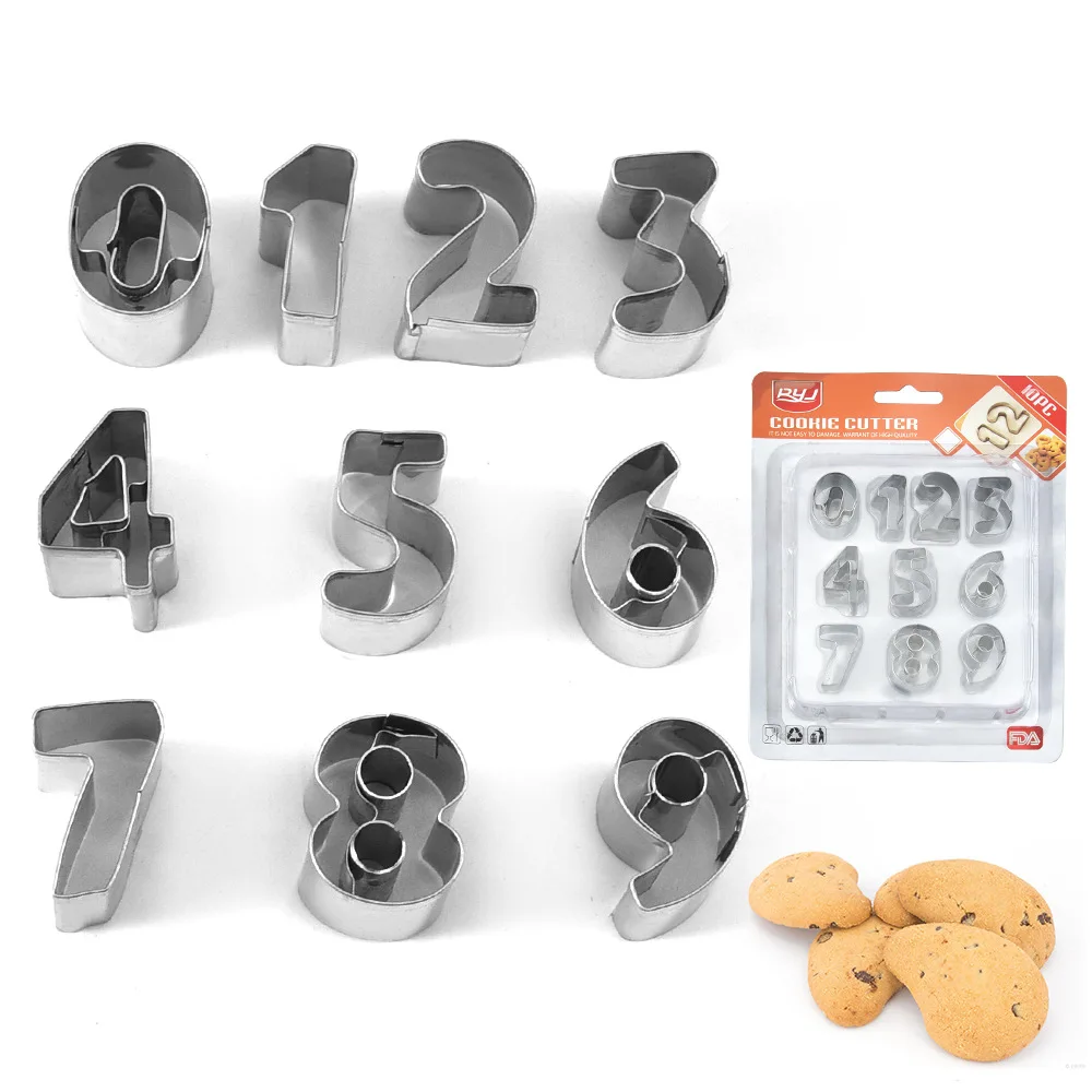 Stainless Steel 10-Piece Set Digital Biscuit Mold Cake Cookie Cutter Multi-Functional Fruit Cutter Home Baking Tools
Stainless Steel 10-Piece Set Digital Biscuit Mold Cake Cookie Cutter Multi-Functional Fruit Cutter Home Baking Tools