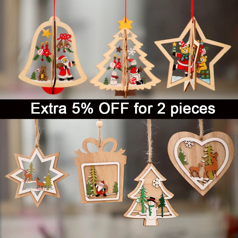 Xmas Christmas Decoration Wooden Hearts Tree Snowflake Santa Claus Hanging Ornaments Wood Crafts 2019 Christmas Pendants 1PC
Xmas Christmas Decoration Wooden Hearts Tree Snowflake Santa Claus Hanging Ornaments Wood Crafts 2019 Christmas Pendants 1PC