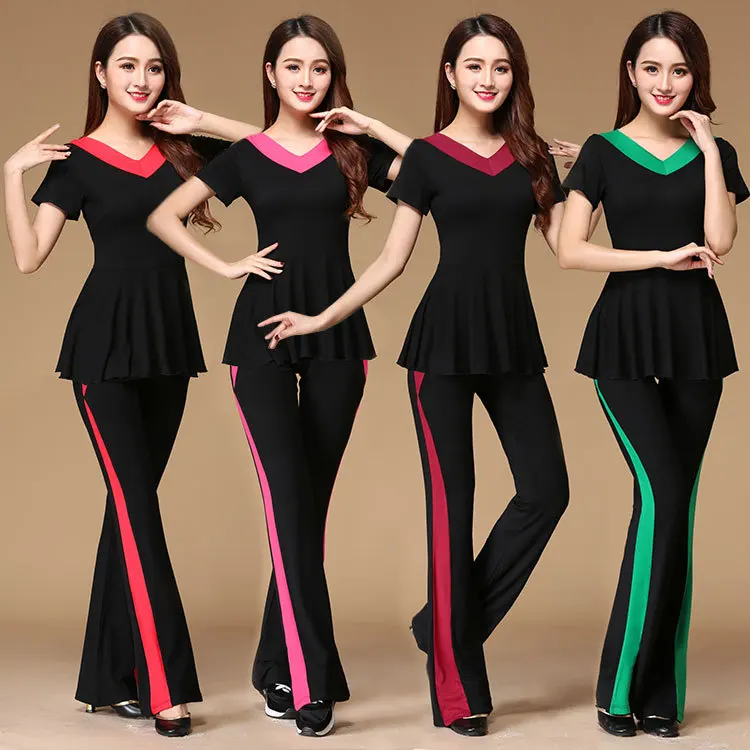 Square Dance Clothing New Style Set Not Significant Belly Hem wu dao yi Fashion Joint Dancing Sports Clothing Latin Dance
Square Dance Clothing New Style Set Not Significant Belly Hem wu dao yi Fashion Joint Dancing Sports Clothing Latin Dance