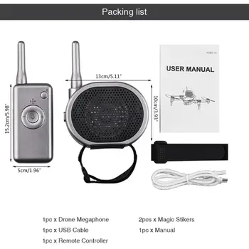 1Set Universal Wireless Speaker Remote Control Loud Drone Megaphone USB Charging Spare Parts for Drone Accessories
1Set Universal Wireless Speaker Remote Control Loud Drone Megaphone USB Charging Spare Parts for Drone Accessories