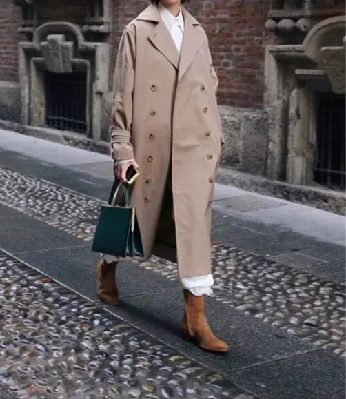 Double Breasted Simple Trench Coat Women Autumn Coat Outwear Lady Loose Solid Color Jacket
Double Breasted Simple Trench Coat Women Autumn Coat Outwear Lady Loose Solid Color Jacket
