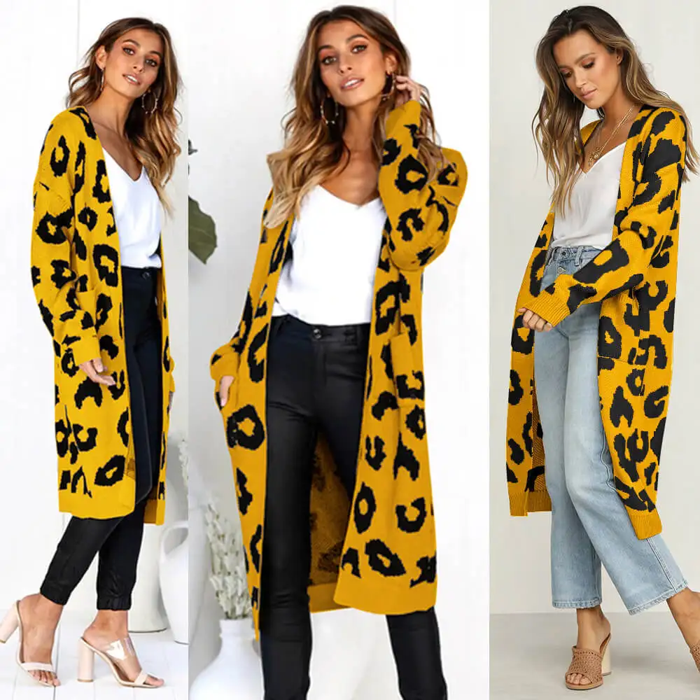 Sexy Women Leopard Knitted Long Cardigan Sleeve Sweater Overcoat Female Jackets Women Autumn New Outwear Coats Women Autumn
Sexy Women Leopard Knitted Long Cardigan Sleeve Sweater Overcoat Female Jackets Women Autumn New Outwear Coats Women Autumn