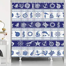 Nautical Shower Curtain Blue Striped Anchor and Pirate Ship Tropical Marine Life Bath Curtains Waterproof Hooks Bathroom Decor
Nautical Shower Curtain Blue Striped Anchor and Pirate Ship Tropical Marine Life Bath Curtains Waterproof Hooks Bathroom Decor