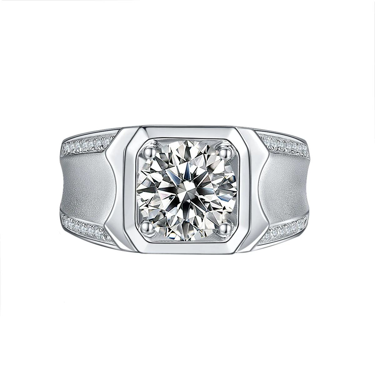 Luxury 925 Sterling Silver 1ct 2 ct 3ct D Color Moissanite Rings