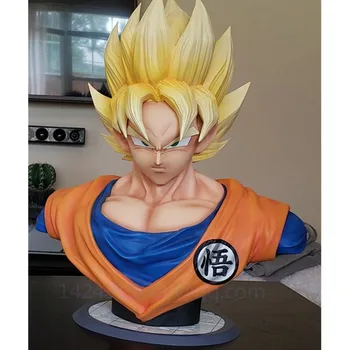 

67CM Anime Dragon Ball 1:1 Bust Son Goku Super Saiyan GK Half-Length Resin Action Figure Model Collectible Toy Large Statue R79