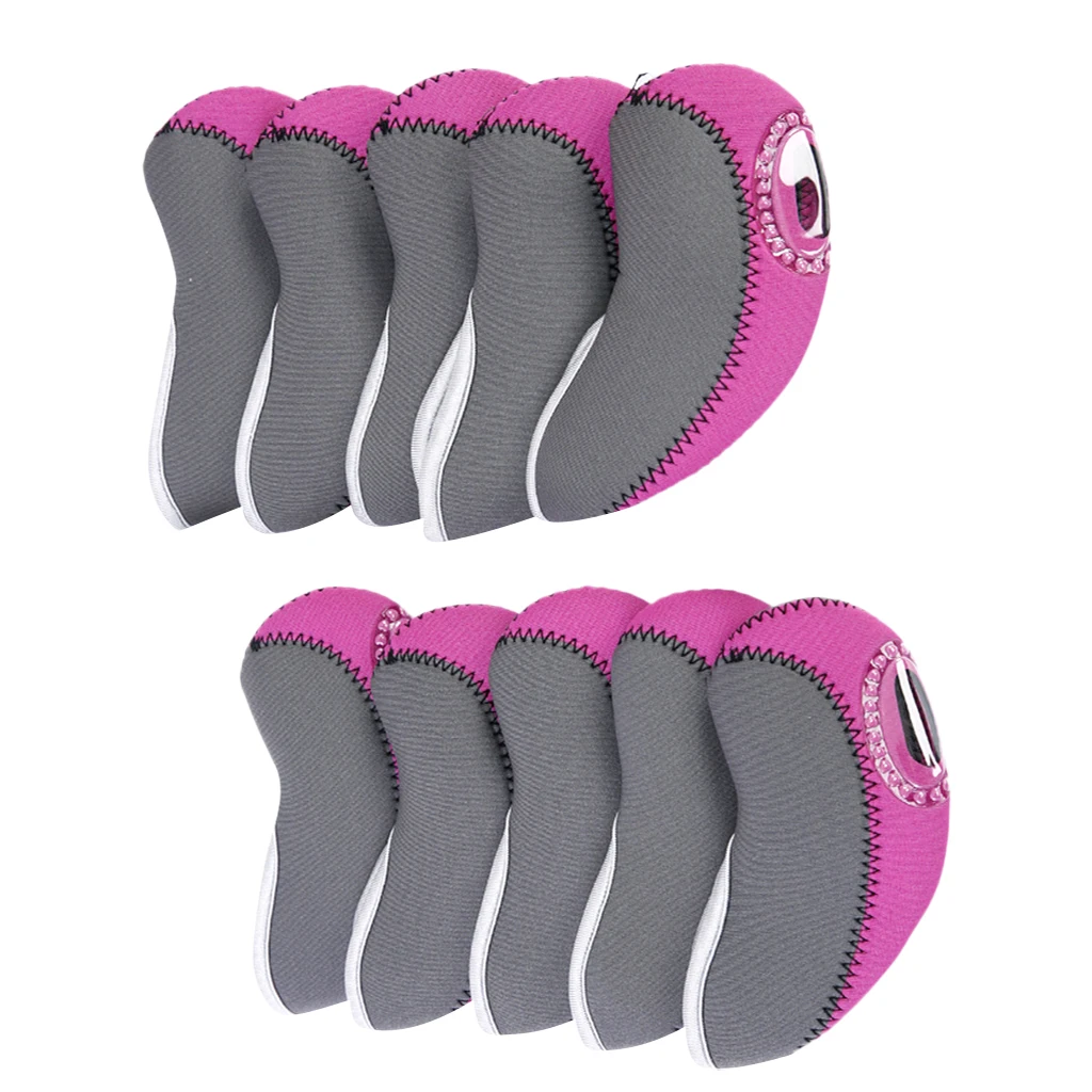 10 Pieces Machine Washable Two-tone Neoprene Golf Club Iron Head Covers Golf Accessories for Golfer 10 Pieces Machine Washable Two-tone Neoprene Golf Club Iron Head Covers Golf Accessories for Golfer