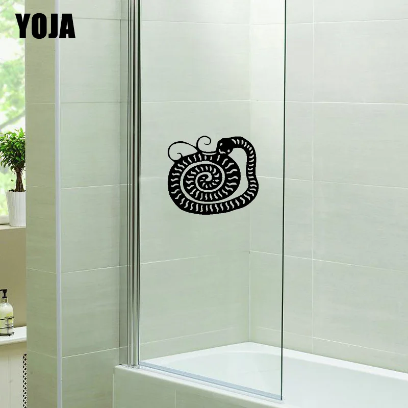 Фото YOJA 24x27 5 см стеклянные наклейки в виде морской змеи для ванной комнаты украшение