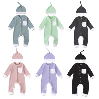 2020 Fall/Winter Toddler Baby Romper and Hat V-Neck Long Sleeve Jumpsuit Bodysuit with Cap for Girls Boys
2020 Fall/Winter Toddler Baby Romper and Hat V-Neck Long Sleeve Jumpsuit Bodysuit with Cap for Girls Boys