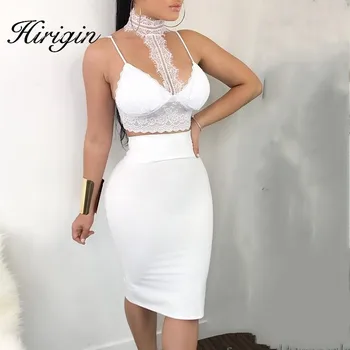 Women Ladies 2 Piece Lace Bodycon Two Piece Outfits Sleeveless Shirt Crop Tops Skinny Skirt Set Bandage Party Clothing
Women Ladies 2 Piece Lace Bodycon Two Piece Outfits Sleeveless Shirt Crop Tops Skinny Skirt Set Bandage Party Clothing