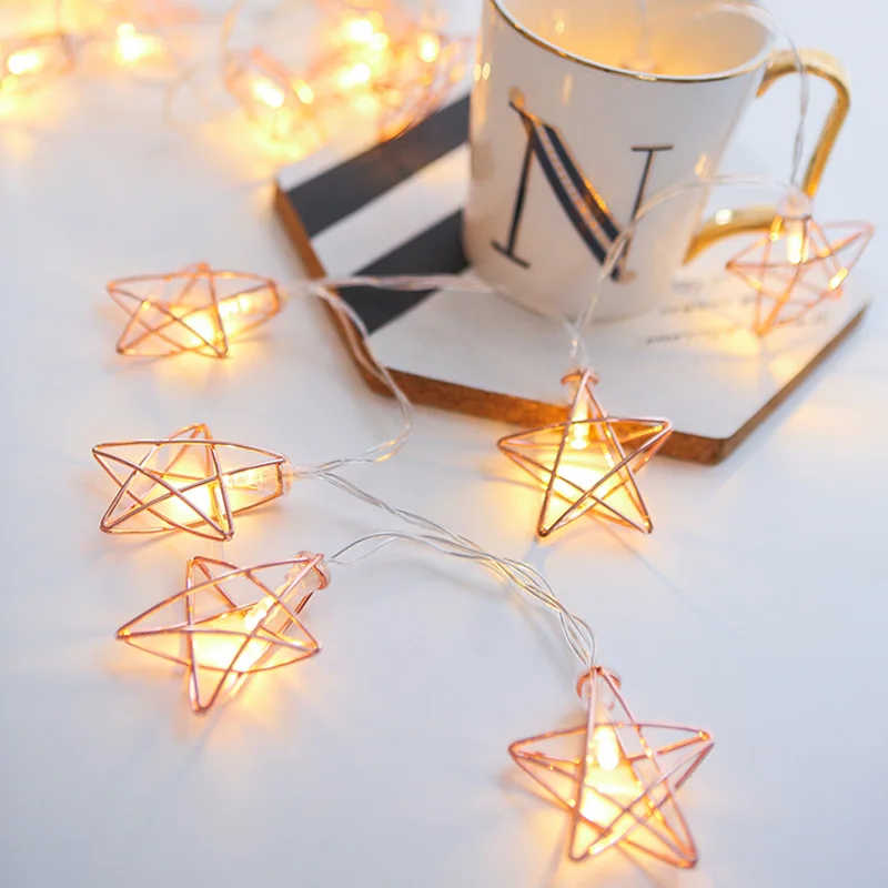 LED String Lights Rose Gold Five-pointed Star Lighting Chain Stars Light INS Room Decorative Lights Wedding Holiday Outdoor Colo
LED String Lights Rose Gold Five-pointed Star Lighting Chain Stars Light INS Room Decorative Lights Wedding Holiday Outdoor Colo