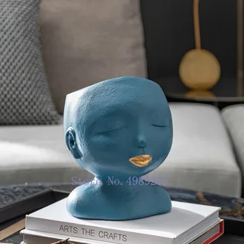 Creative Resin Human head vase Gold abstract human face Flower arrangement Desktop storage Crafts ornaments Modern decoration
Creative Resin Human head vase Gold abstract human face Flower arrangement Desktop storage Crafts ornaments Modern decoration