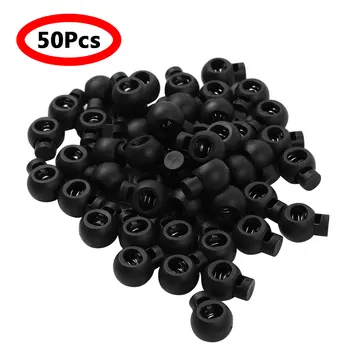 

Toggle Single Hole Spring Loaded Rope Cord Locks Clip Ends Round Ball Shape Luggage Lanyard Stopper Sliding Fastener Buttons
