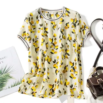 Thin Natural Silk Print Blouse Women 2020 Summer Short Sleeve Prairie Chic Bluzki Letnie Damskie Stylish Female Blouses
Thin Natural Silk Print Blouse Women 2020 Summer Short Sleeve Prairie Chic Bluzki Letnie Damskie Stylish Female Blouses