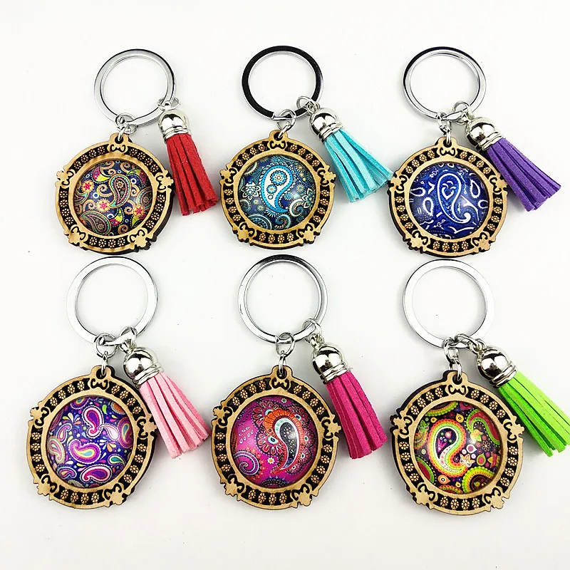 Jiangzimei24pcs new design Bandala mandala 25mm Wood Cabochon Stainless Steel Indian retro Keychain with tassels glass Cabochon
Jiangzimei24pcs new design Bandala mandala 25mm Wood Cabochon Stainless Steel Indian retro Keychain with tassels glass Cabochon