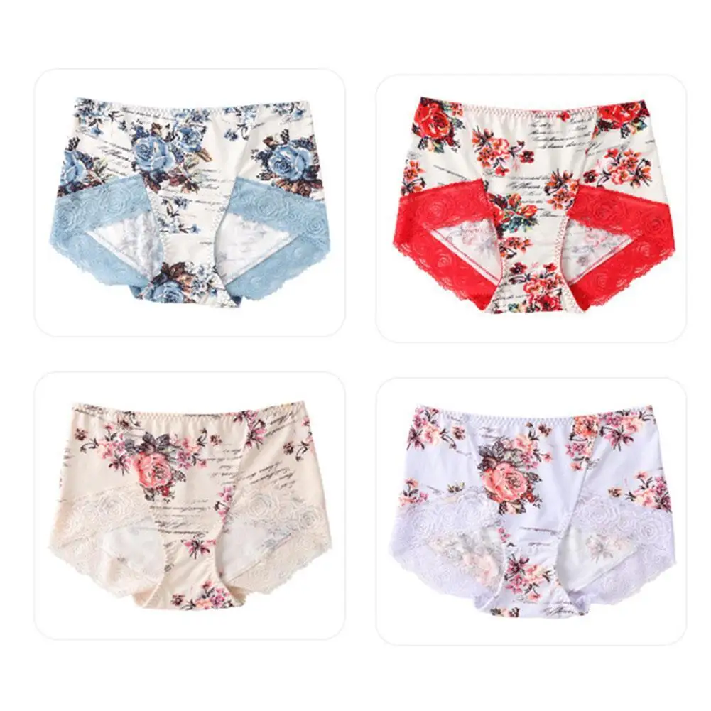 New Sexy Ice Silk Lace Solid Cotton Flowers Printing Underwears briefs Underpants Low-waist Hip-lift Women's Briefs boxer I2L7 
New Sexy Ice Silk Lace Solid Cotton Flowers Printing Underwears briefs Underpants Low-waist Hip-lift Women's Briefs boxer I2L7