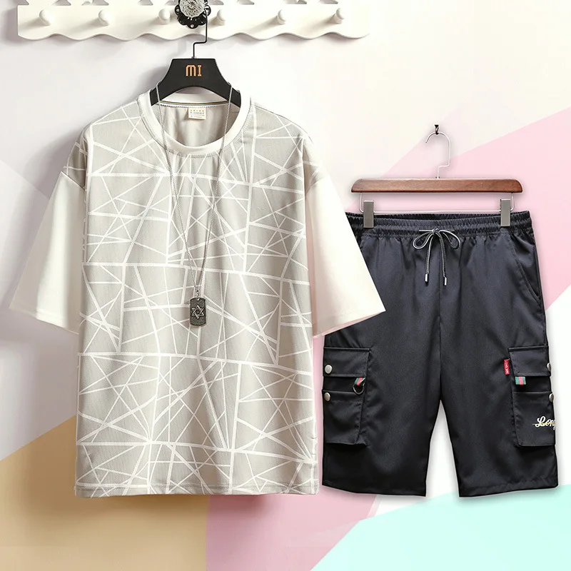 2019 Summer New Style Japanese-style Casual Printed Large Size Short-sleeved round Collar T-shirt Short Bib Overall Set Men's Tz
2019 Summer New Style Japanese-style Casual Printed Large Size Short-sleeved round Collar T-shirt Short Bib Overall Set Men's Tz