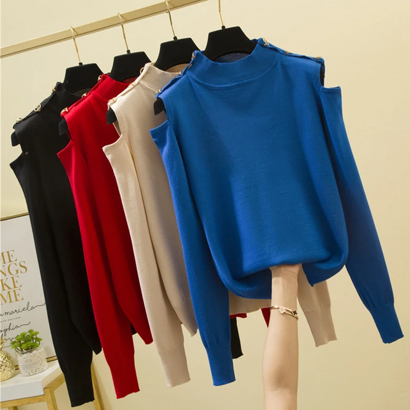 shintimes Metal Button Turtleneck 2020 Winter Clothes Knitted Sweater Sexy Off Shoulder Sweaters Women Pullover Long Sleeve Pull
shintimes Metal Button Turtleneck 2020 Winter Clothes Knitted Sweater Sexy Off Shoulder Sweaters Women Pullover Long Sleeve Pull