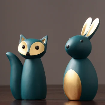 Nordic Wine Cabinet Living Room Office Blue Resin Rabbit Fox Animal Decorations Furnishings Decoration 
Nordic Wine Cabinet Living Room Office Blue Resin Rabbit Fox Animal Decorations Furnishings Decoration