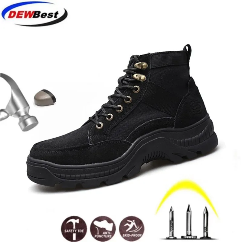 

Indestructible Shoes Men Safety Work Shoes with Steel Toe Cap Puncture-Proof Boots Lightweight Breathable Sneakers Dropshipping