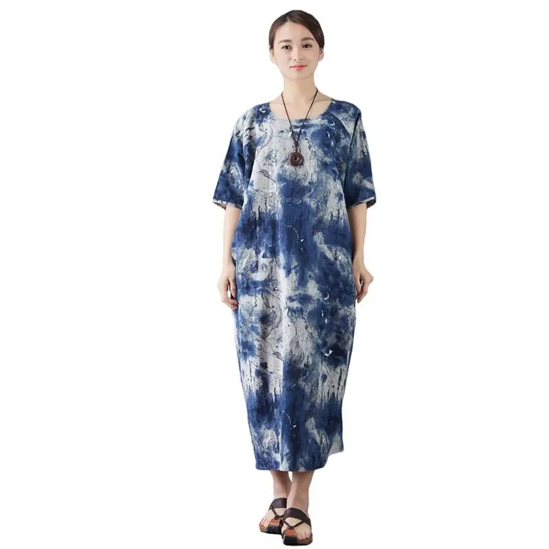 

ARCSINX Tie Dye Women's Dress Plus Size 8XL 7XL 6XL 5XL 4XL 3XL Oversized Summer Dress Women Cotton Women's Dresses Big Sizes