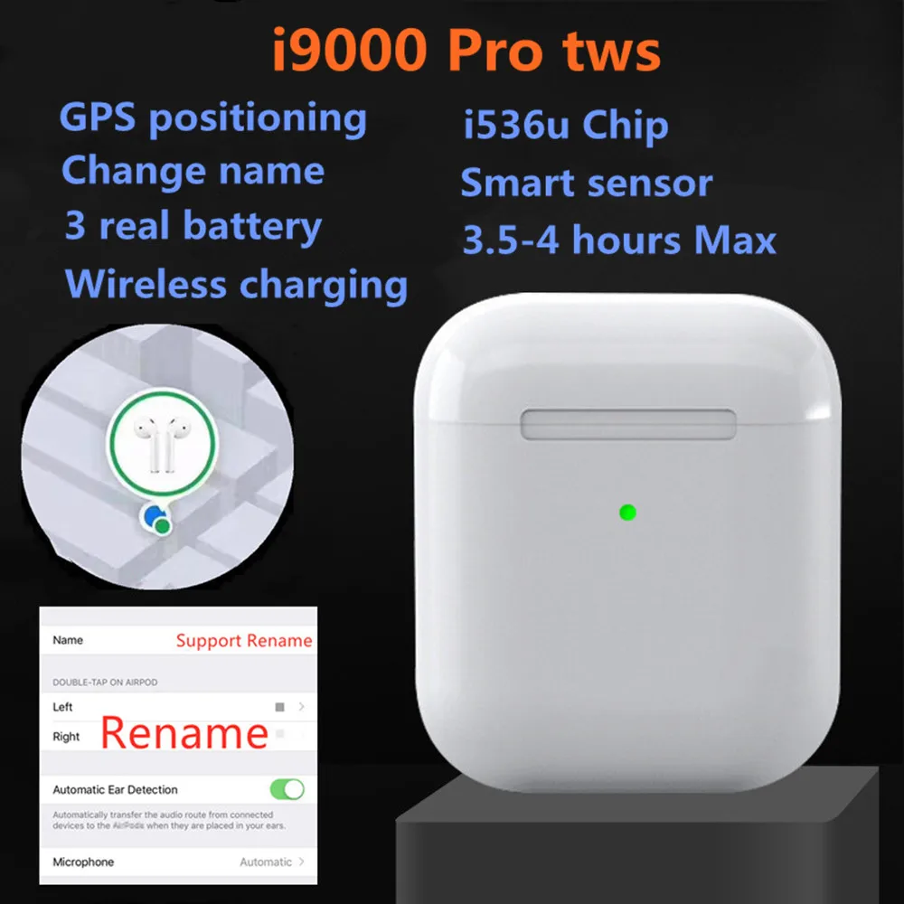 New i9000 Pro TWS Bluetooth earphone 1:1 Aire 2 Wireless Headphones Rename Positioning Earbuds pk i30 i60 i200 i500 i1000 tws
New i9000 Pro TWS Bluetooth earphone 1:1 Aire 2 Wireless Headphones Rename Positioning Earbuds pk i30 i60 i200 i500 i1000 tws