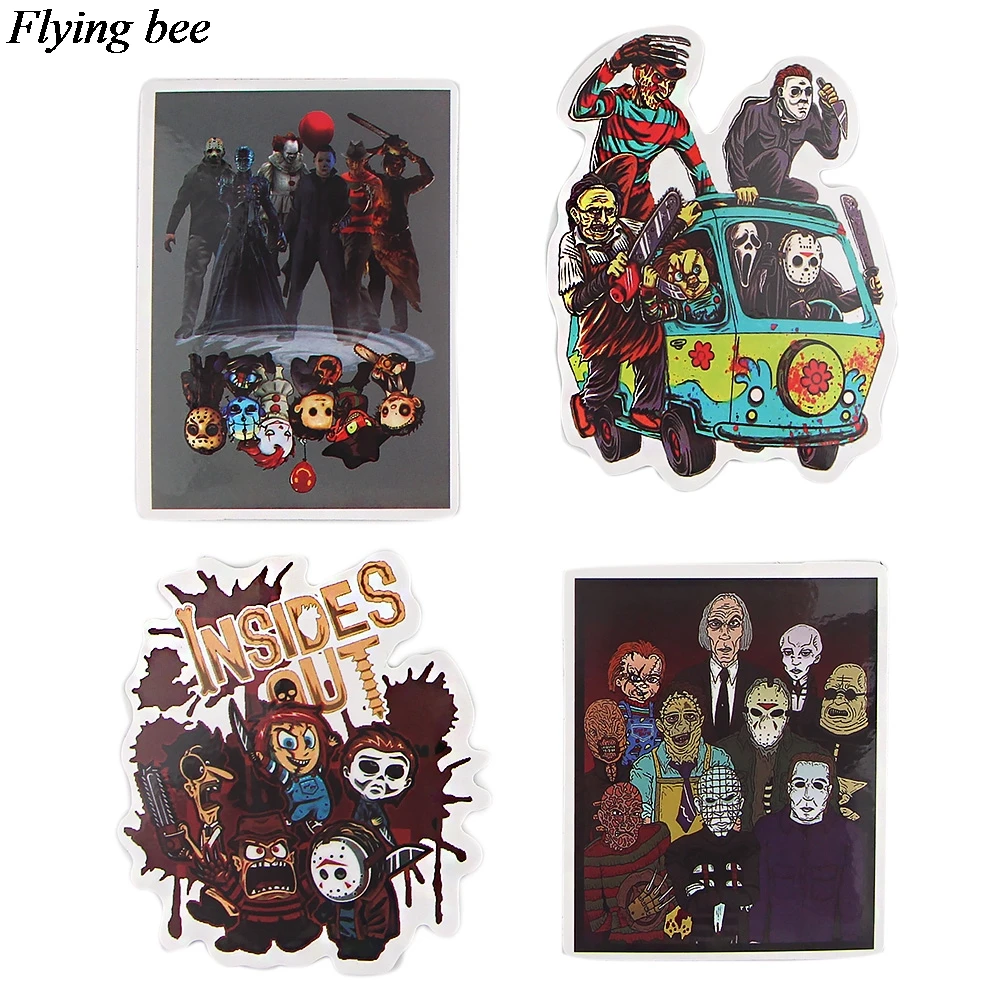 Flyingbee 19 шт. креативные фильмы ужасов стикер s Freddy Krueger убийцы наклейка Друзья для