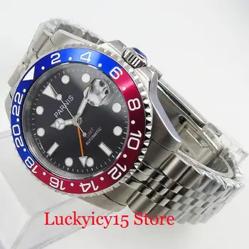 PARNIS Luxury Automatic Men Watch GMT Hand Rotating Bezel Jubilee Band Date Indicator
PARNIS Luxury Automatic Men Watch GMT Hand Rotating Bezel Jubilee Band Date Indicator