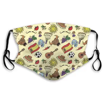LAURA FERGUSON Half Face Mask with Filter Unisex Tactical Winter Face Cover for Skiing Doodles Symbols Pattern of Spain
LAURA FERGUSON Half Face Mask with Filter Unisex Tactical Winter Face Cover for Skiing Doodles Symbols Pattern of Spain