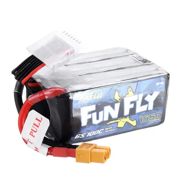 2pcs TATTU Funfly 22.2V 6S 1300mah/1550mAh 100C Lipo Battery XT60 for RC drone FPV racing freestyle Nazgul5 6S X220HV LAL5
