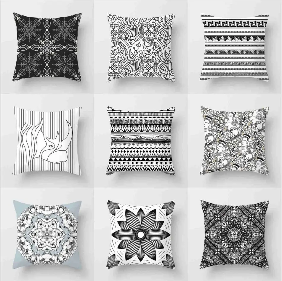 Black Geometric Pillow Case Decor Home Sofa Waist Throw Polyester 18'' Cushion Cover
Black Geometric Pillow Case Decor Home Sofa Waist Throw Polyester 18'' Cushion Cover