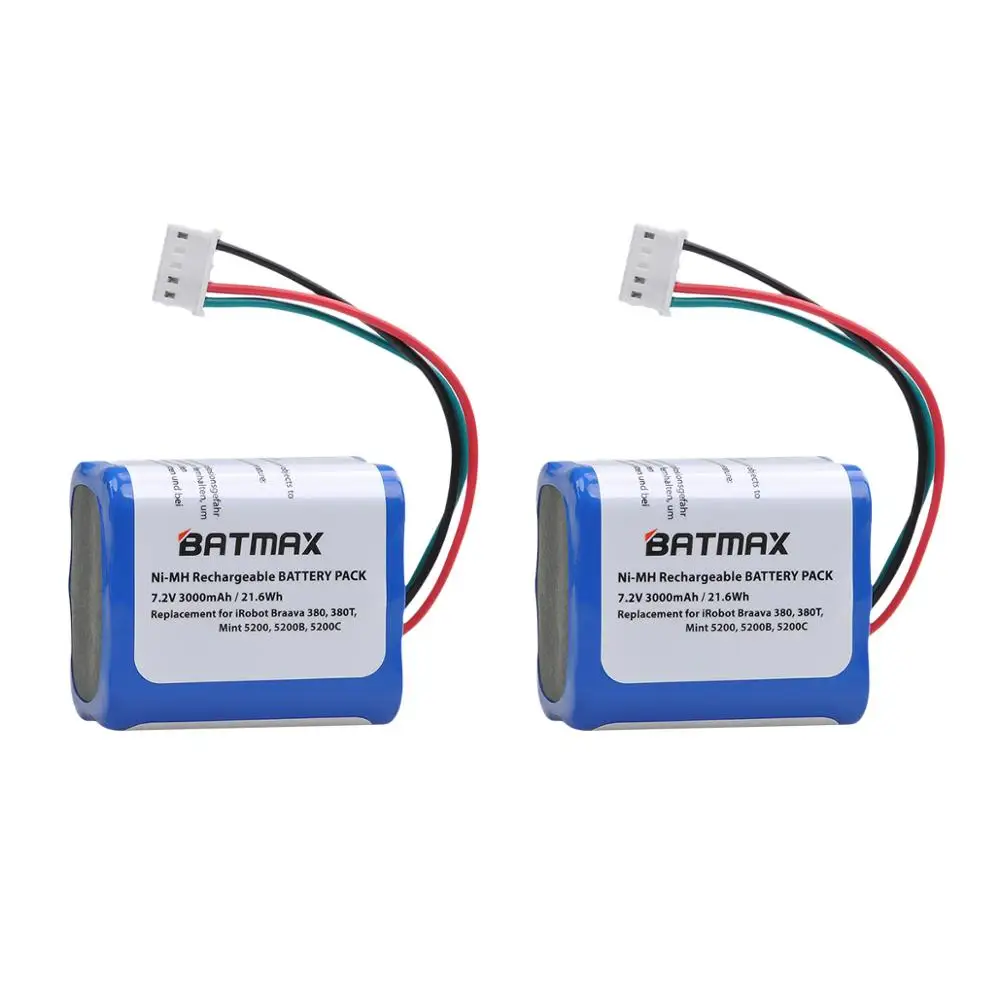 3000mAh Battery Akkus for Original iRobot Braava 380t, 380, Mint 5200, 5200B, 5200C Vacuum Cleaner Accessories
3000mAh Battery Akkus for Original iRobot Braava 380t, 380, Mint 5200, 5200B, 5200C Vacuum Cleaner Accessories
