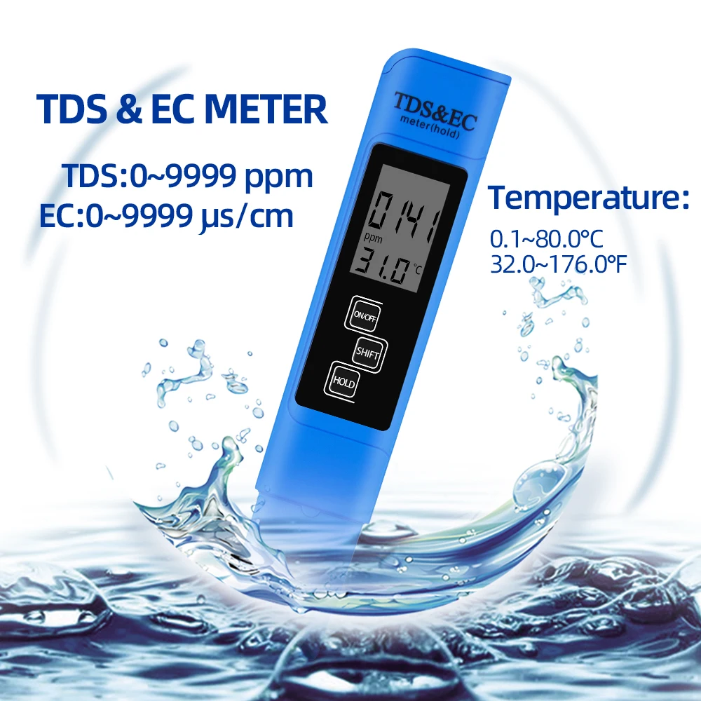 3 In1 Функциональный TDS прибор EC Температура ручка электропроводность измеритель качества воды TDS и EC измеритель 0 - 9000 ppm
3 In1 Функциональный TDS прибор EC Температура ручка электропроводность измеритель качества воды TDS и EC измеритель 0 - 9000 ppm
