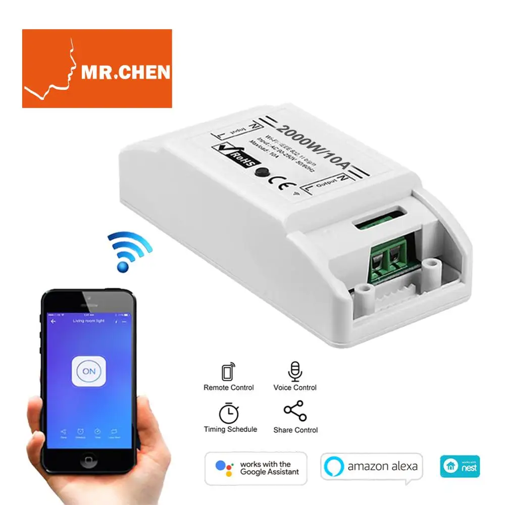 1500W 10A Wifi Smart Switch Remote IOS Android APP Led Lamp Wireless Timer Light Switch Intelligent Universal DIY Home Voice
1500W 10A Wifi Smart Switch Remote IOS Android APP Led Lamp Wireless Timer Light Switch Intelligent Universal DIY Home Voice