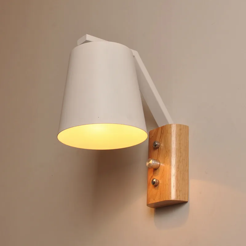 Современная настенная лампа из цельной древесины оригинальная светодиодная