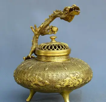 Collect Chinese fengshui Bronze dragon beast lection cloud incense burner censer
Collect Chinese fengshui Bronze dragon beast lection cloud incense burner censer