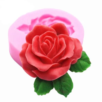 DIY Rose Flower Fondant Decorating Cake Baking Mould Handmake Soap Molds Chocolate Candy Making Tools Flower Art Resin Crafts
